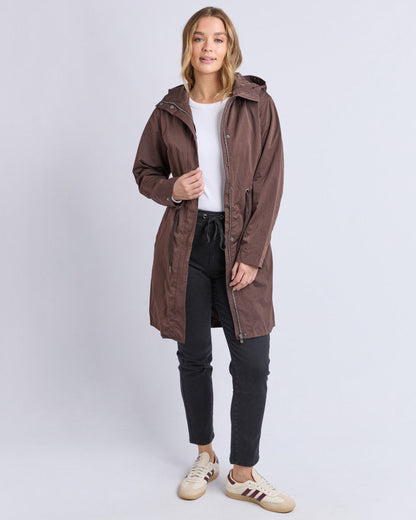 Veste Imperméable Kingston | Coupe Mi-Longue, Café