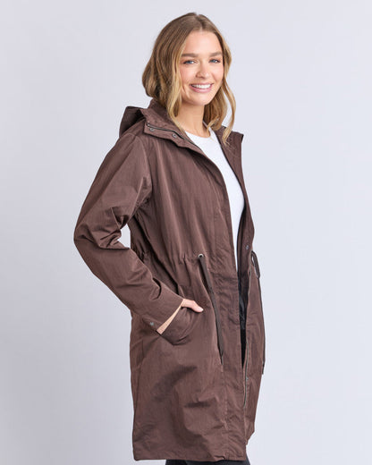 Veste Imperméable Kingston | Coupe Mi-Longue, Café