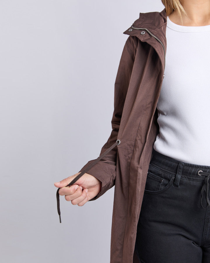 Veste Imperméable Kingston | Coupe Mi-Longue, Café