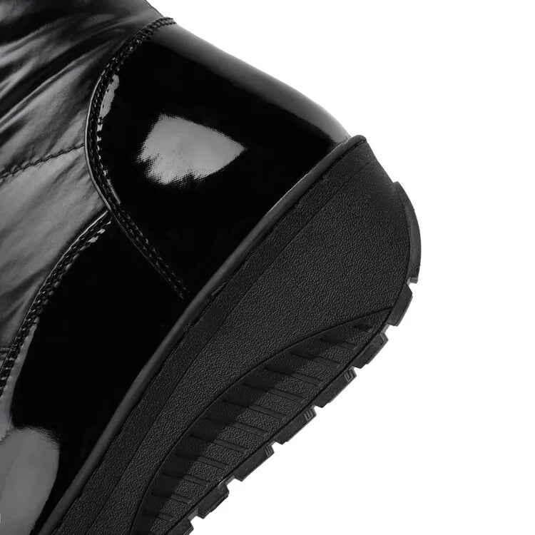 Cuissardes femme hiver noires matelassées avec nœud décoratif à cristaux