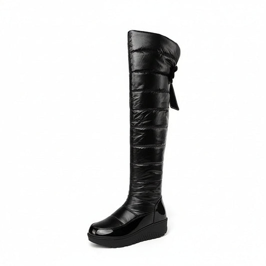Cuissardes femme | Hiver, nœud décoratif | Bottes hautes élégantes