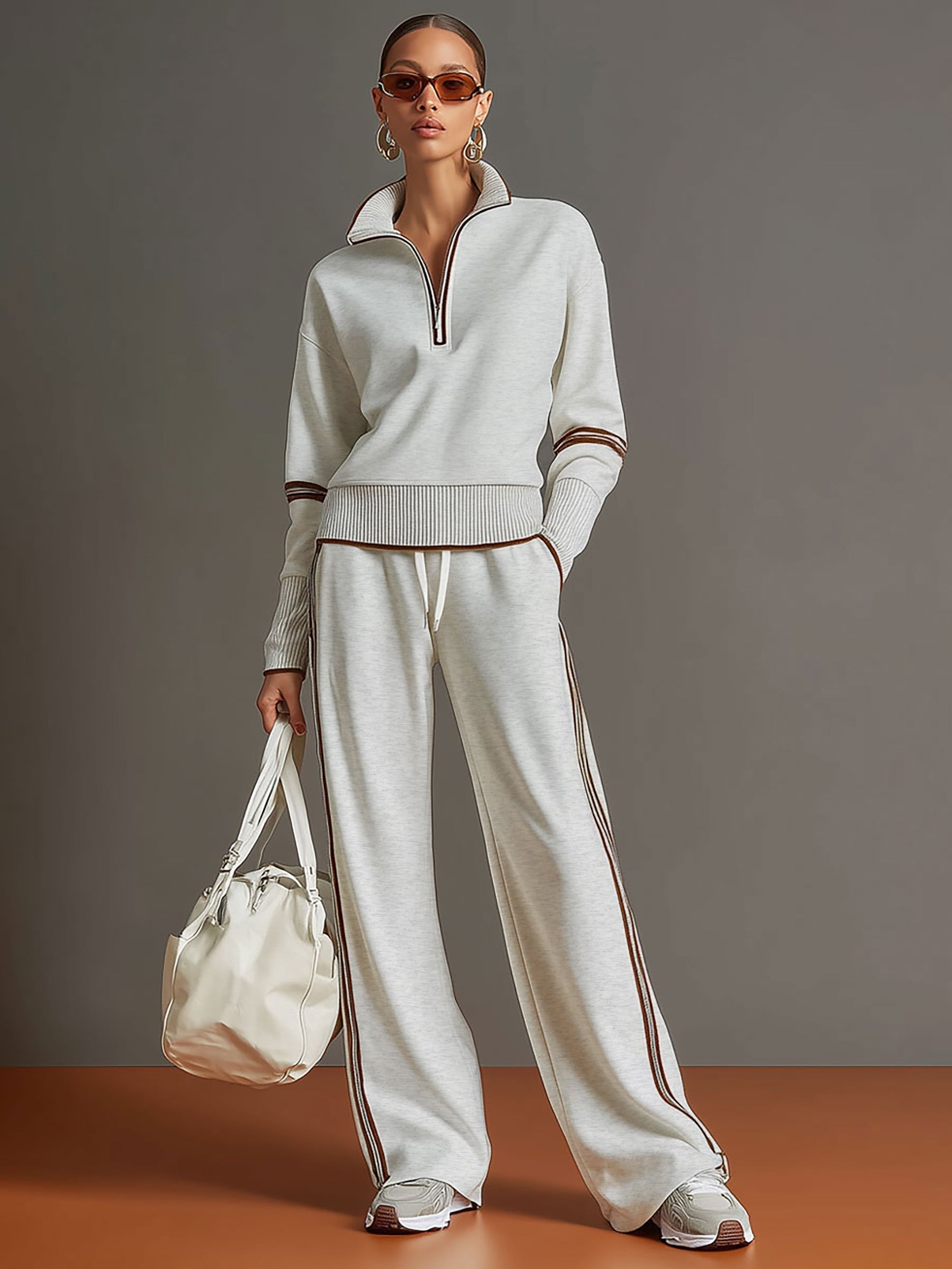 Ensemble Deux Pièces Jambes Larges | Blouse Fluide, Pantalon Ample