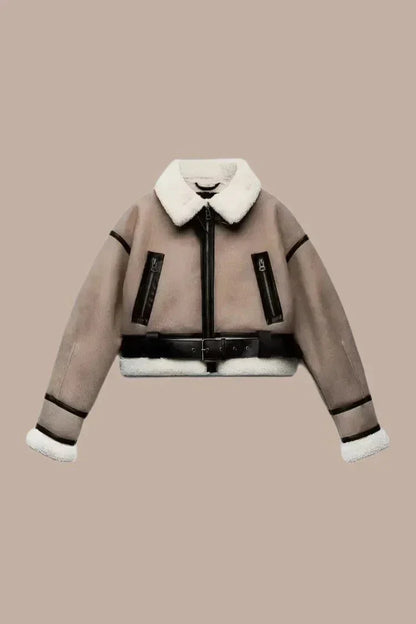 Veste Pilote | Doublure Fausse Fourrure, Kaki