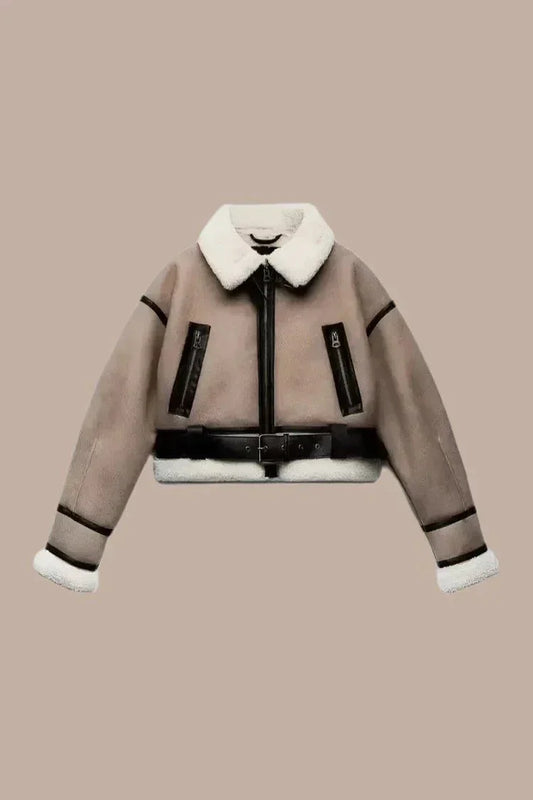 Veste Pilote | Doublure Fausse Fourrure, Kaki