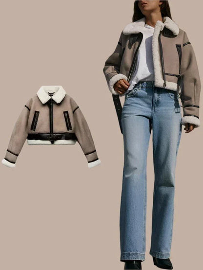 Veste Pilote | Doublure Fausse Fourrure, Kaki