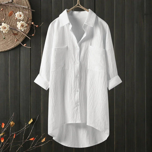 Chemise oversize fluide en coton femme