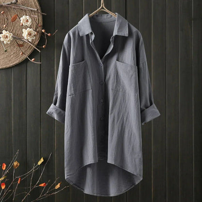 Chemise oversize fluide en coton femme