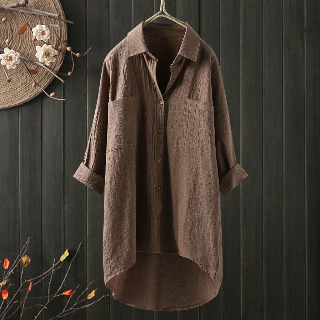Chemise oversize fluide en coton femme