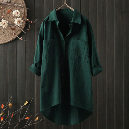 Chemise oversize fluide en coton femme