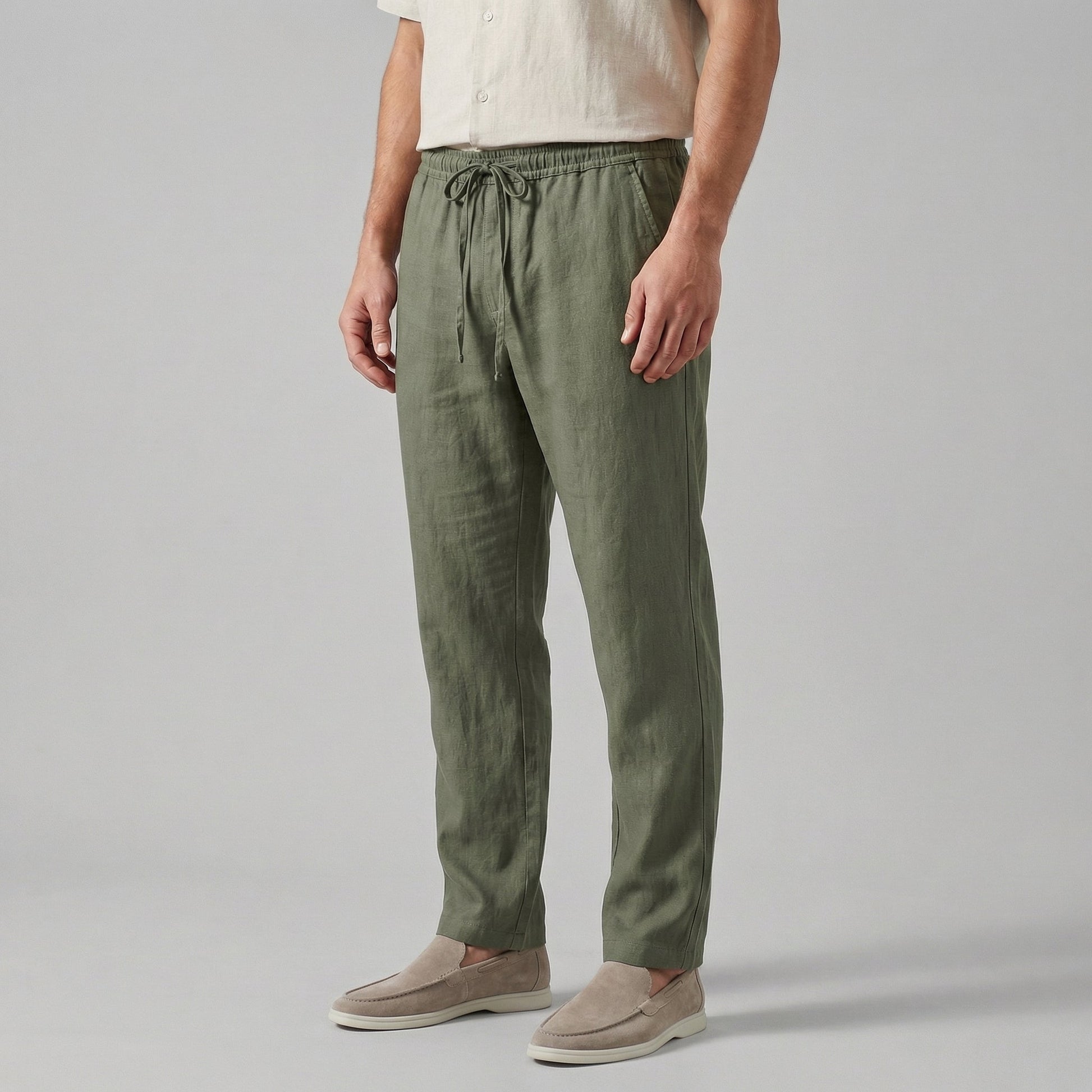 Pantalon lin homme | Jambes larges, casual été