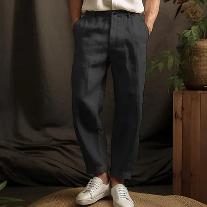 Pantalon lin homme | Respirant, léger | Kaki, blanc, vert, noir