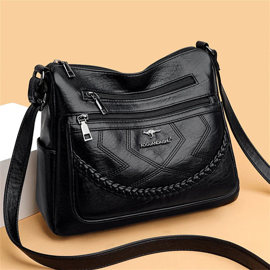 Sac bandoulière cuir souple luxe - Élégance - Chic-sac à main-PARIS FEMME