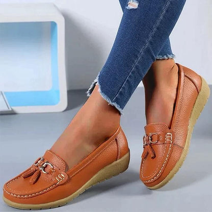 Chaussures orthopédiques femme cuir à enfiler confortables