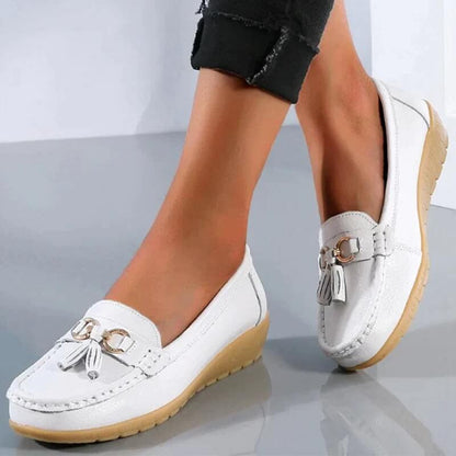 Chaussures orthopédiques femme cuir à enfiler confortables