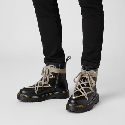 Bottes Homme Épaisses Noires | Lacets Croisés, Plateforme