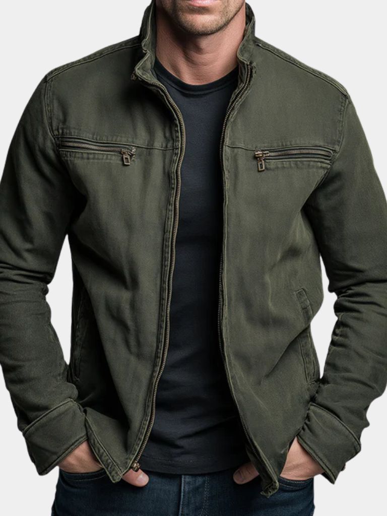 Veste field homme kaki coupe relaxed style vintage olive