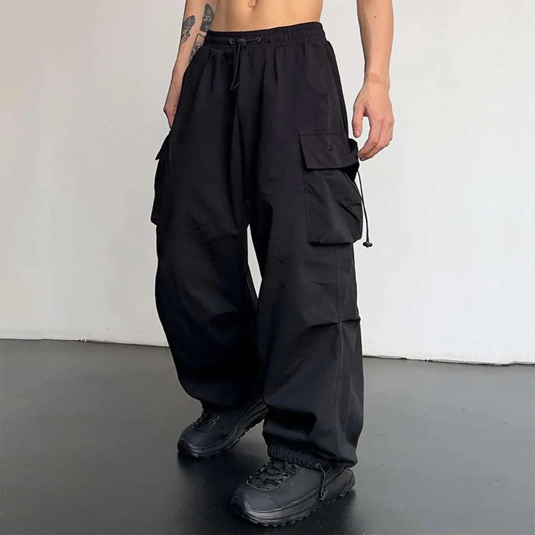 Pantalon cargo homme multi-poches coupe droite coloris neutres