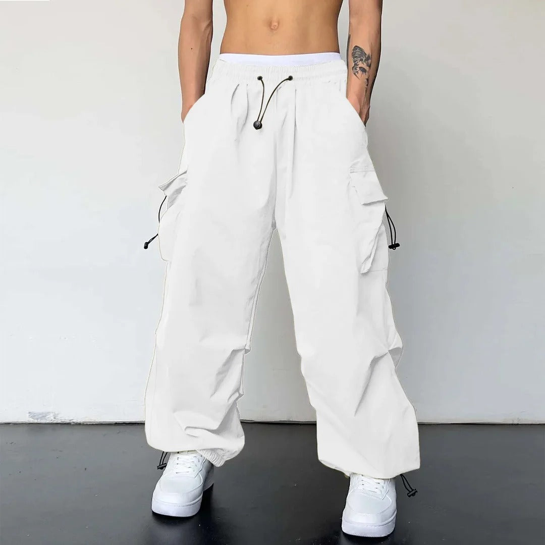 Pantalon cargo homme multi-poches coupe droite coloris neutres