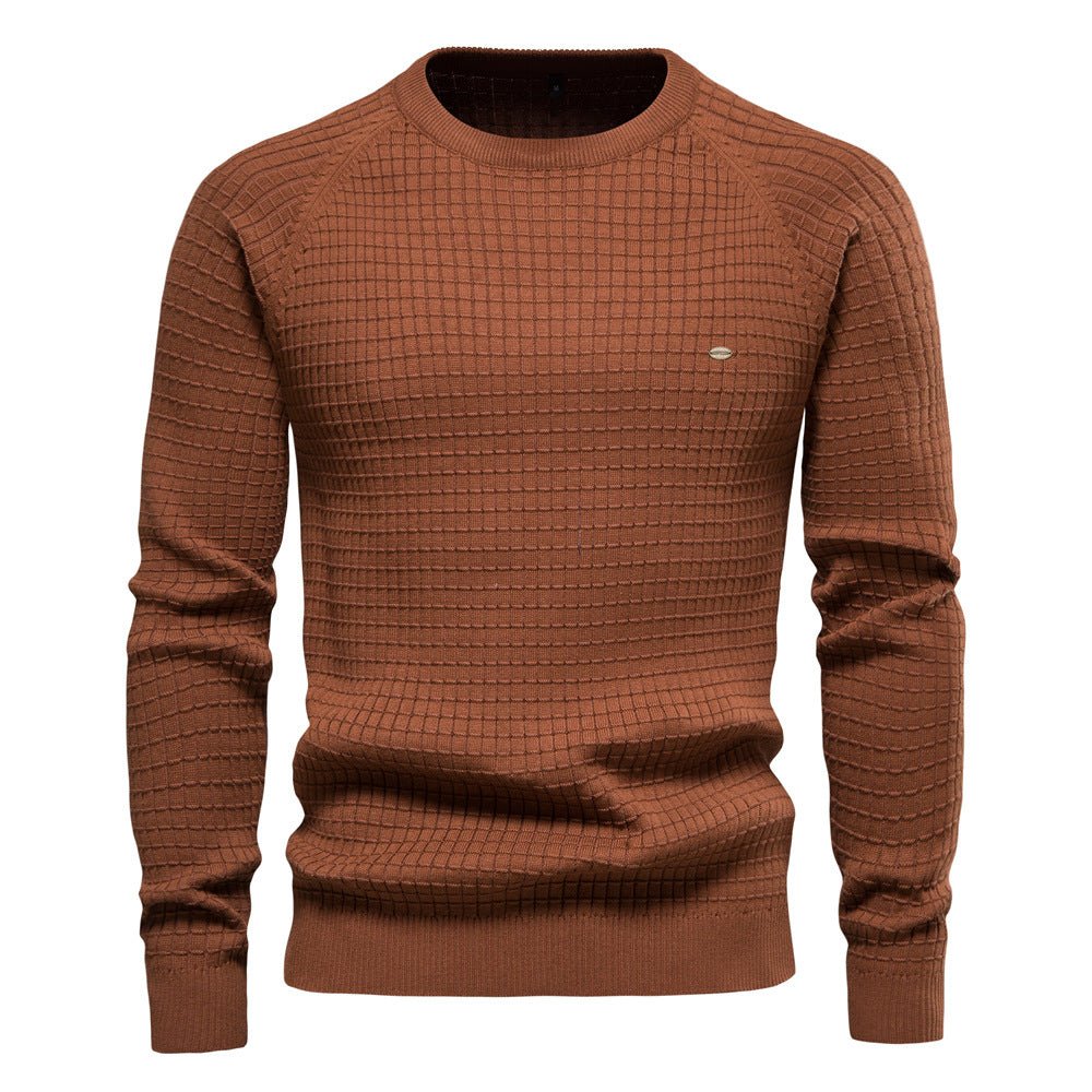 Pull homme structuré manches longues hiver, design texturé moderne
