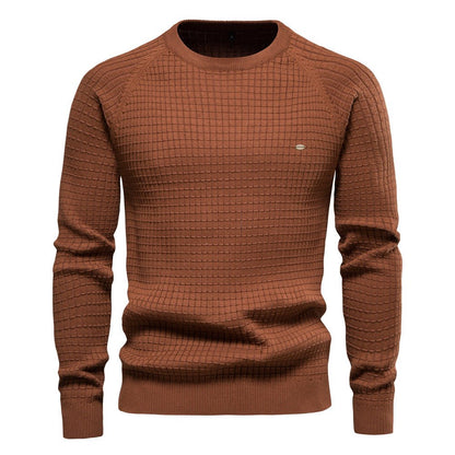 Pull homme structuré manches longues hiver, design texturé moderne