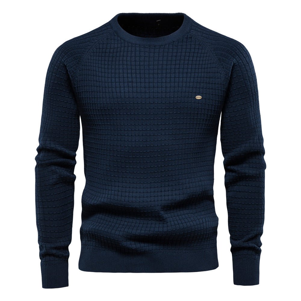 Pull homme structuré manches longues hiver, design texturé moderne