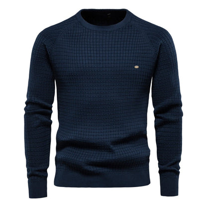 Pull homme structuré manches longues hiver, design texturé moderne