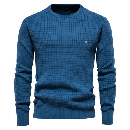 Pull homme structuré manches longues hiver, design texturé moderne