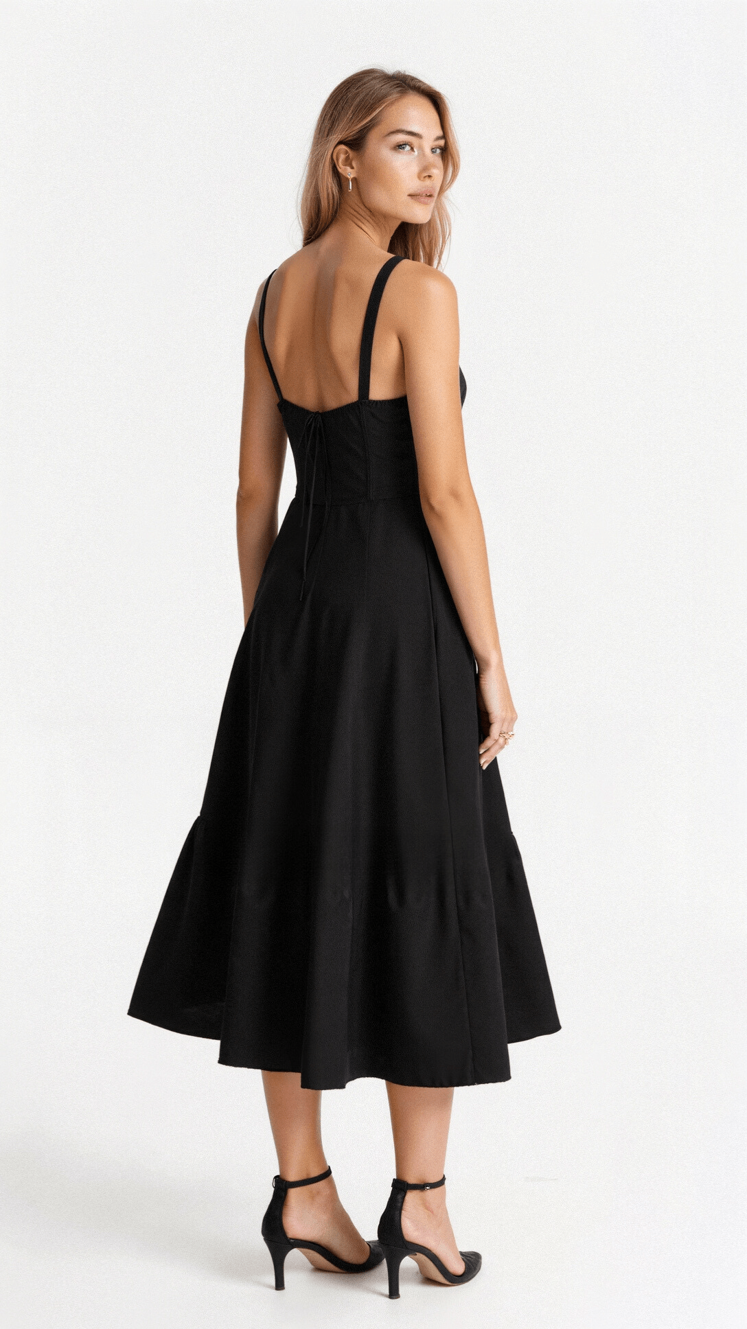 Robe de soirée femme - midi fleurie - légère élégante