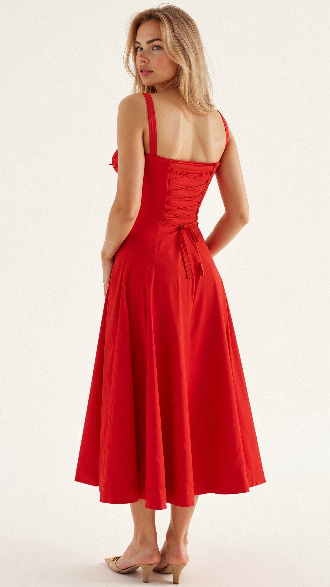 Robe de soirée femme - midi fleurie - légère élégante
