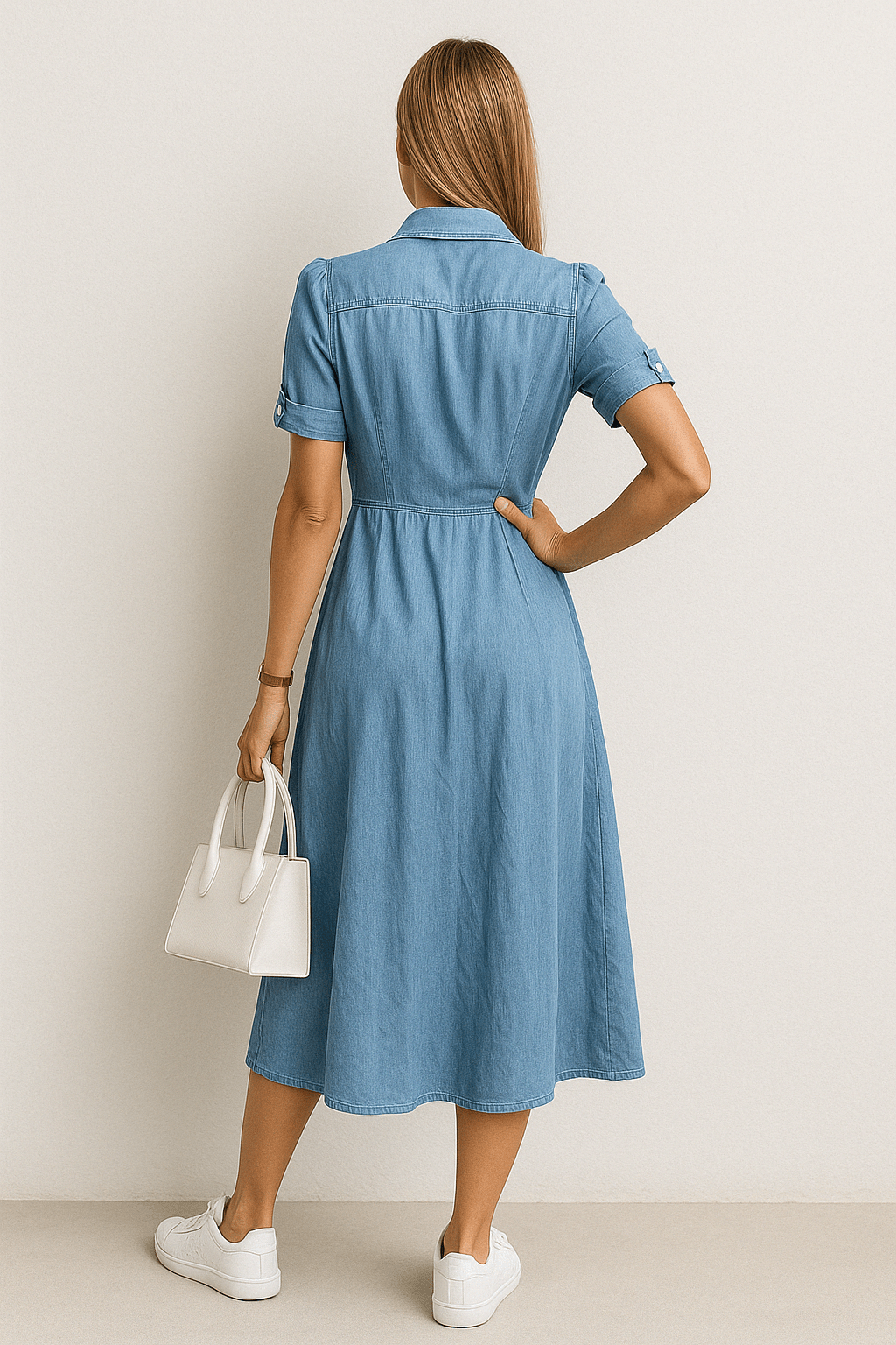 Robe Midi Rebekka - Denim - Femme
