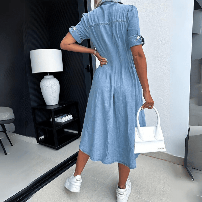Robe Midi Rebekka - Denim - Femme