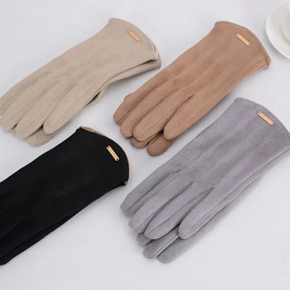 Gants hiver femme | Maille fine, légers et chauds | Tactiles, coupe-vent