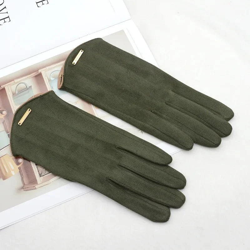 Gants hiver femme | Maille fine, légers et chauds | Tactiles, coupe-vent
