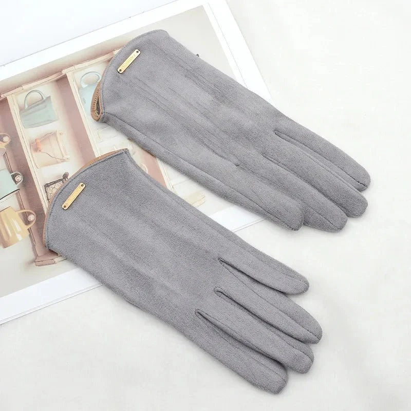 Gants hiver femme | Maille fine, légers et chauds | Tactiles, coupe-vent