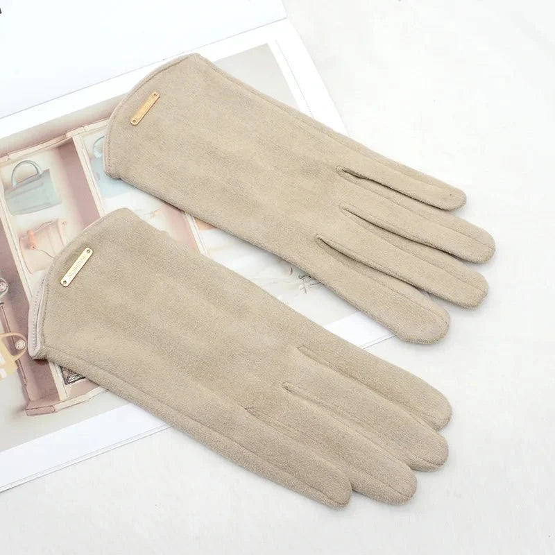 Gants hiver femme | Maille fine, légers et chauds | Tactiles, coupe-vent