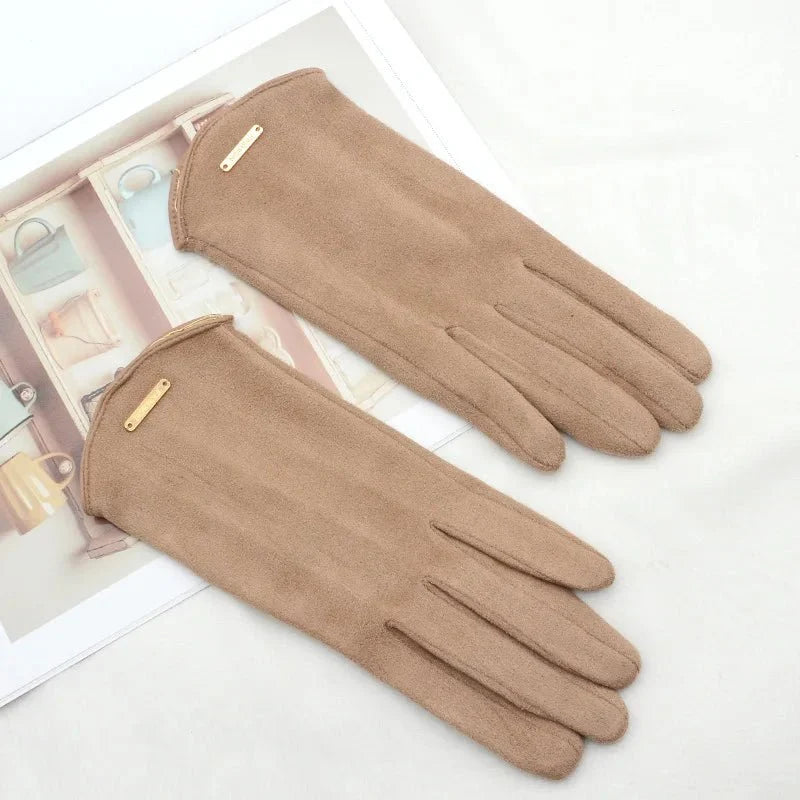 Gants hiver femme | Maille fine, légers et chauds | Tactiles, coupe-vent