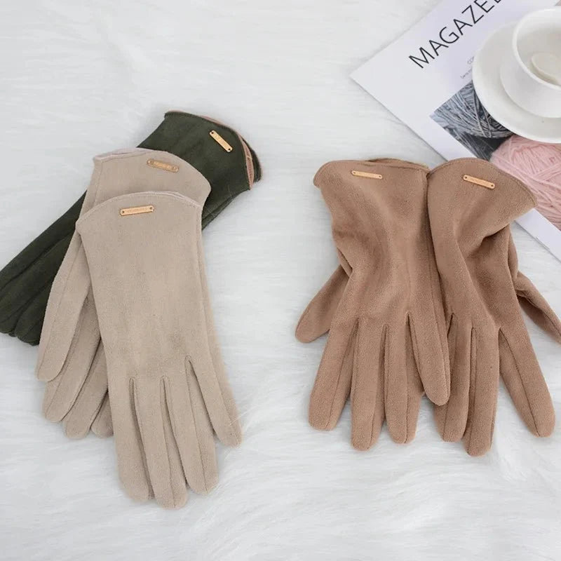 Gants hiver femme | Maille fine, légers et chauds | Tactiles, coupe-vent