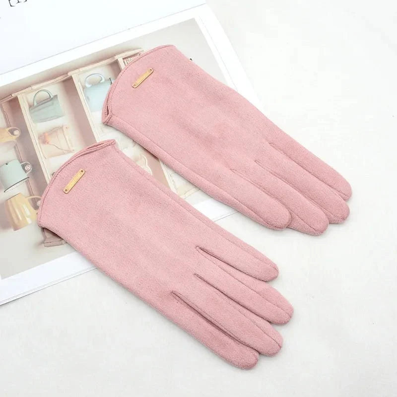Gants hiver femme | Maille fine, légers et chauds | Tactiles, coupe-vent