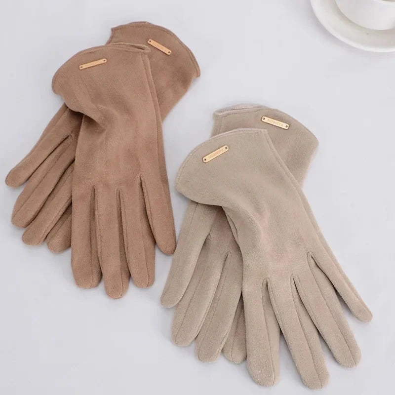 Gants hiver femme | Maille fine, légers et chauds | Tactiles, coupe-vent