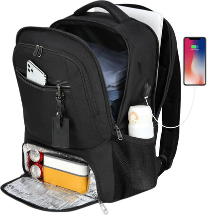 Sac à dos pour ordinateur portable | Imperméable, port USB, compartiment repas