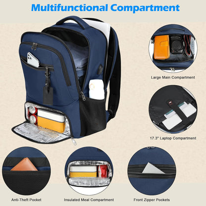 Sac à dos pour ordinateur portable | Imperméable, port USB, compartiment repas