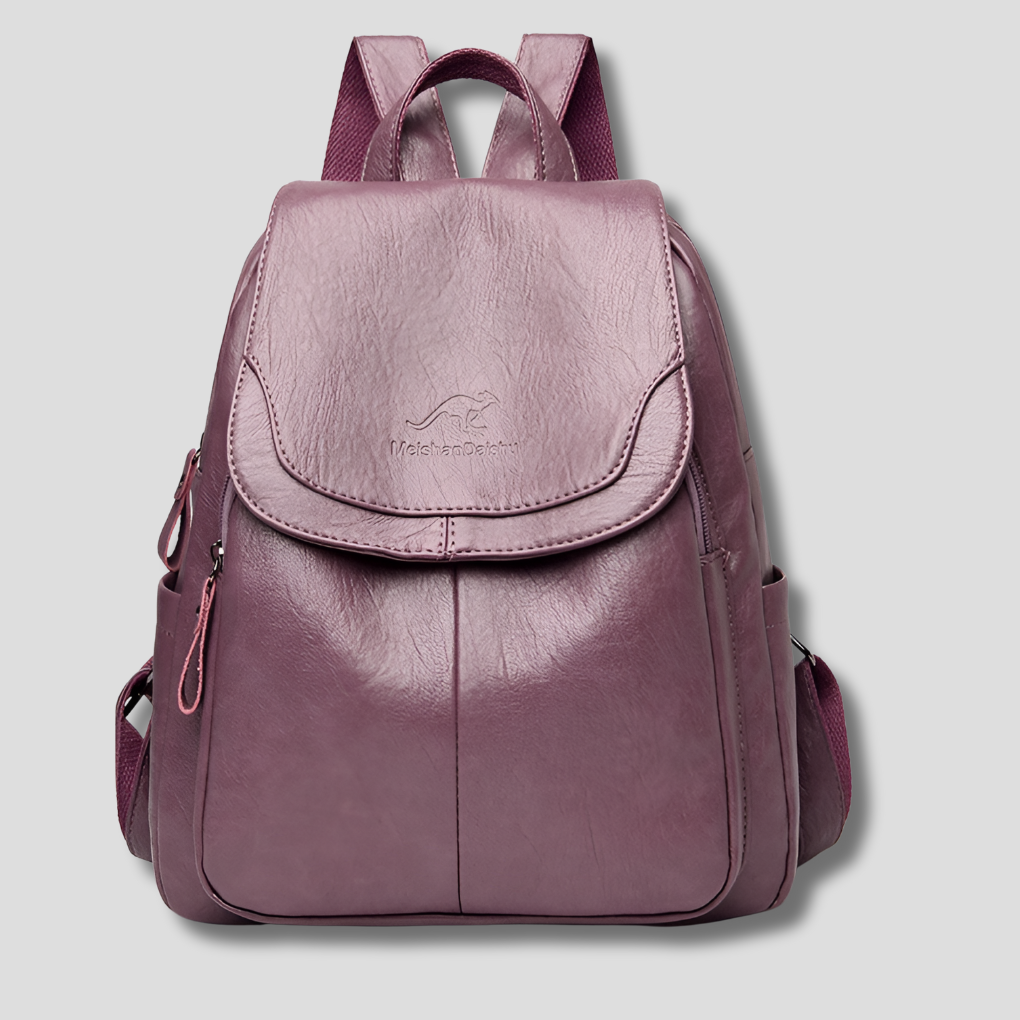 Sac à dos anti-vol femme | Cuir gaufré, 10 couleurs