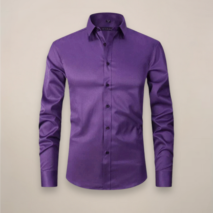 Chemise homme manches longues | Coupe structurée, sans froissement