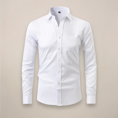 Chemise homme manches longues | Coupe structurée, sans froissement