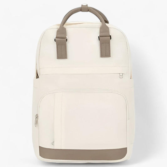 Sac à dos scolaire imperméable | Style urbain, beige | Usage quotidien et voyage