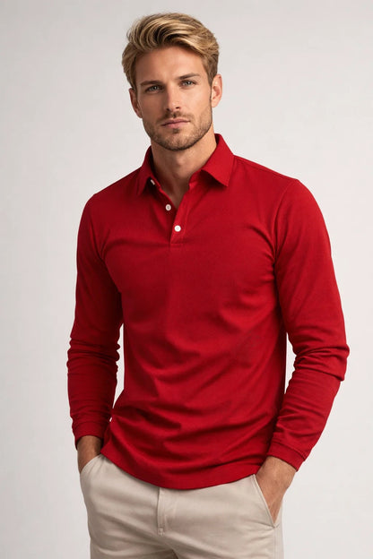 Chemise Polo Homme | Manches Longues, Col Classique | Décontractée