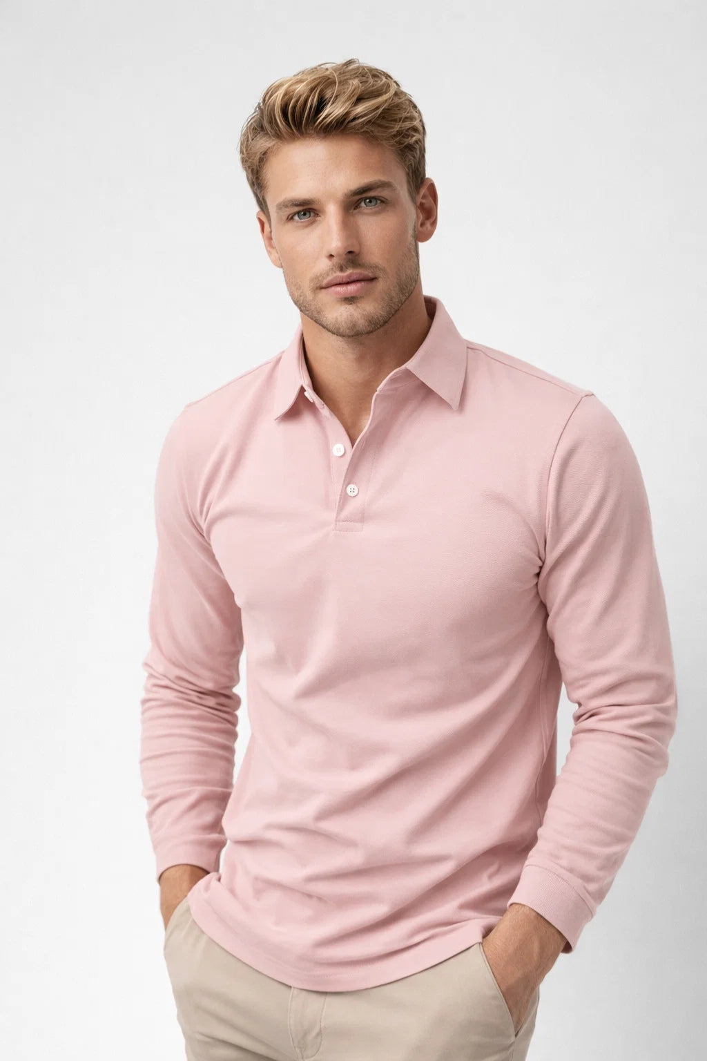 Chemise Polo Homme | Manches Longues, Col Classique | Décontractée