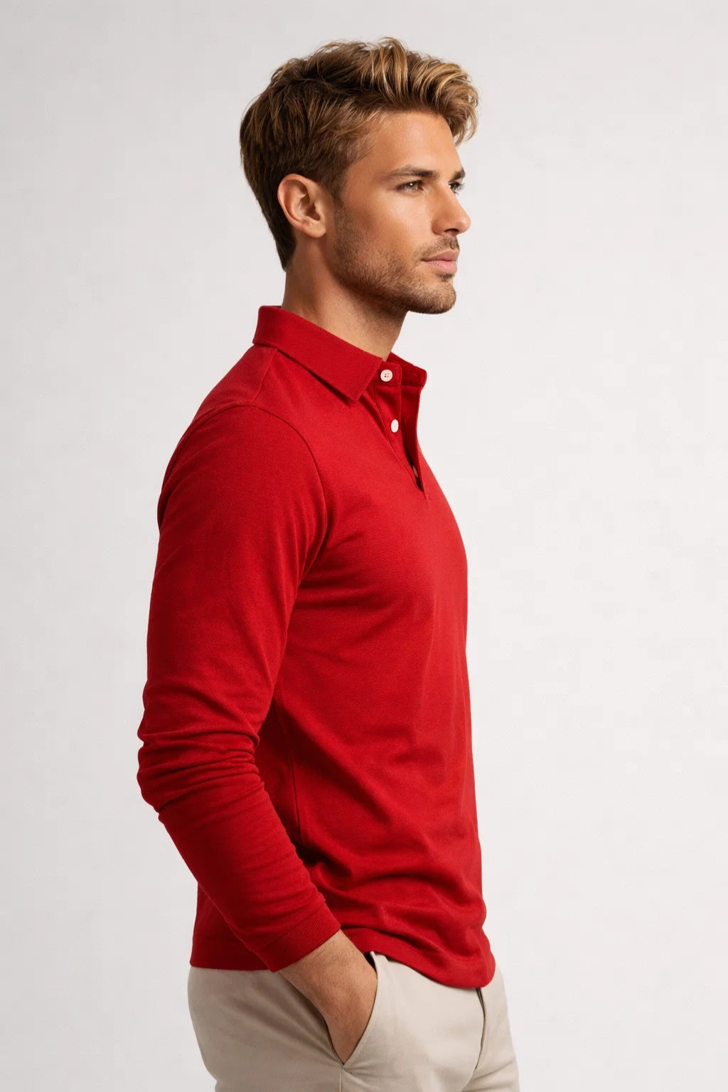 Chemise Polo Homme | Manches Longues, Col Classique | Décontractée