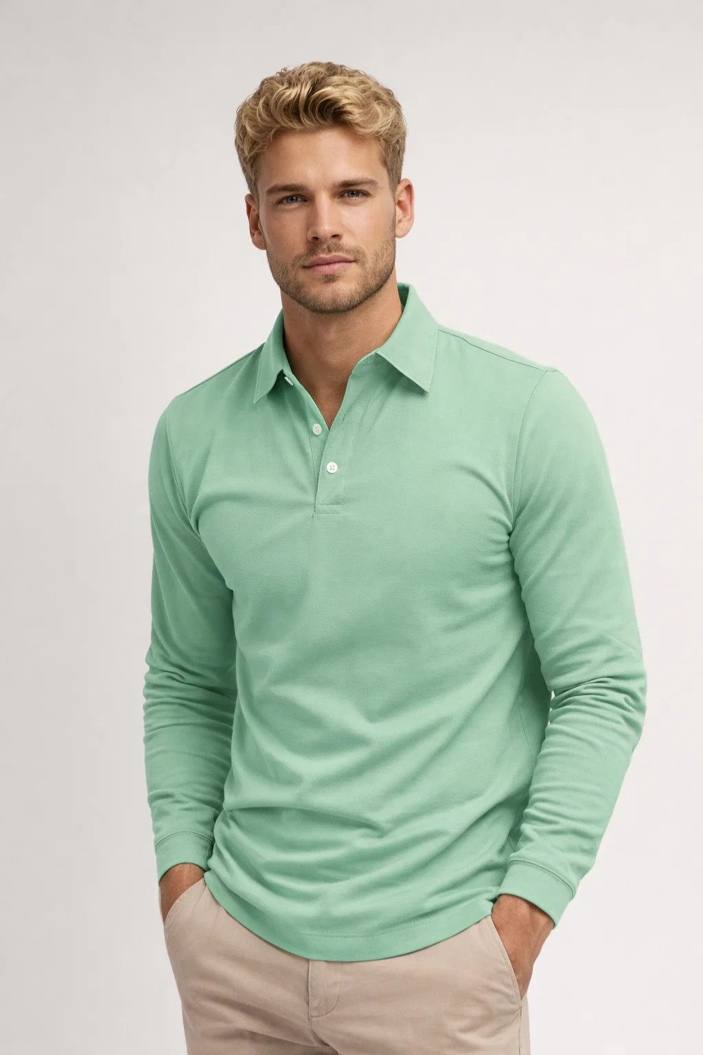 Chemise Polo Homme | Manches Longues, Col Classique | Décontractée