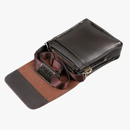 Sac à main homme | Cuir, compartiments sécurisés | Noir, Marron